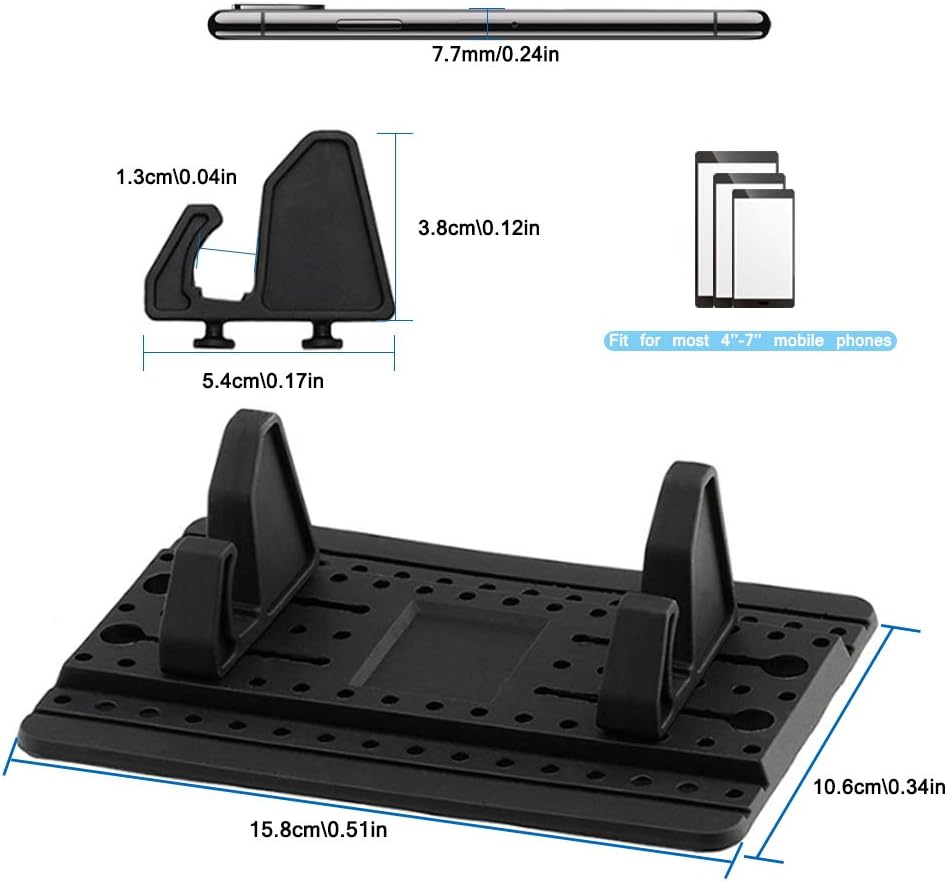 Phone Holder for Car with Air Vent Brush, Universal Silicone Cellphone Mount for Vehicle Mobile Phone GPS