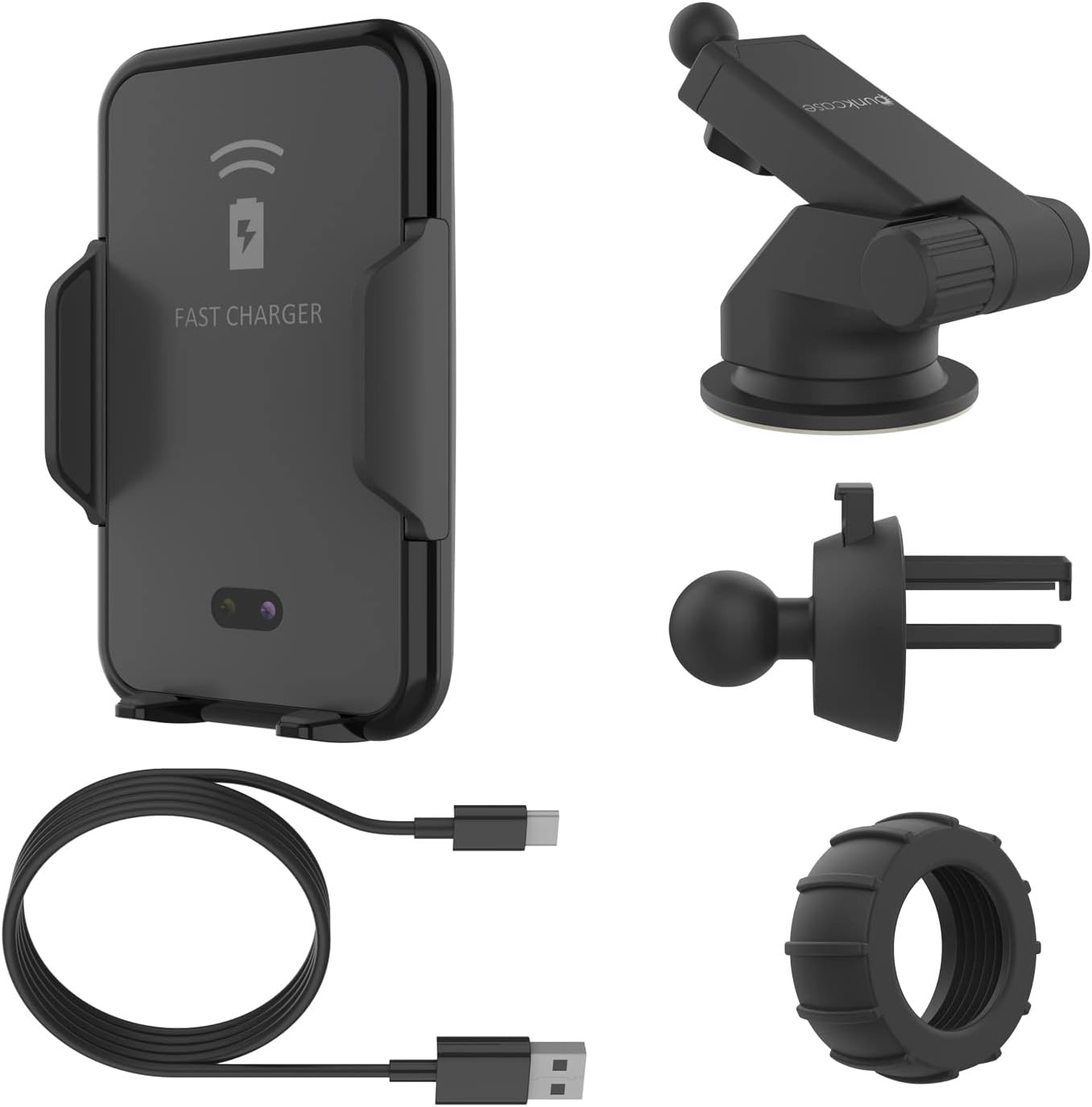 Punkcase Wireless Car Charger [Infrared Series] 10W Fast Charging Car Phone Holder Mount for iPhone, Galaxy, Most Other
