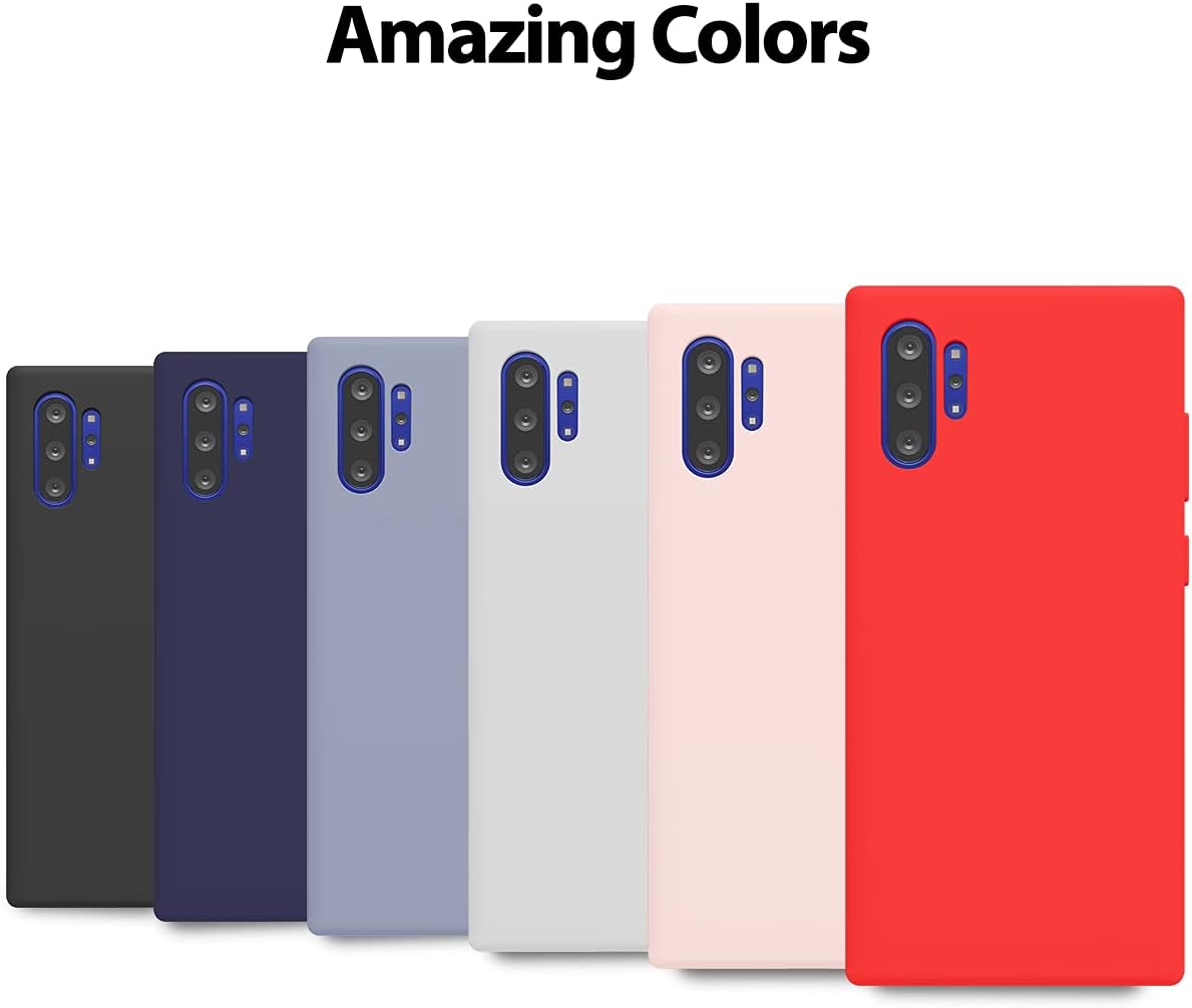 GOOSPERY Liquid Silicone Case for Galaxy Note 10 Plus (2019), Silky-Soft Touch Full Body Protection, Pink Sand