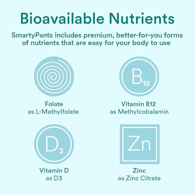 SmartyPants Prenatal Vitamins for Women, Multivitamin Gummies: Omega 3 Fish Oil (EPA/DHA), Biotin, Methylfolate, Vitamin D3, C, Vitamin B12, B6, A, K & Zinc, Inositol, 120 Count (30 Day Supply)