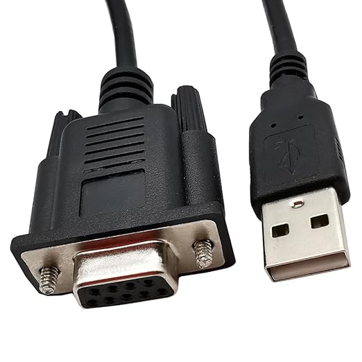 USB to RS232 Serial Adapter, USB Male to DB9 9 Pin Female Serial Converter Cable 1.8M/6Feet