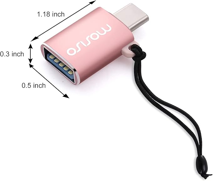 MOSISO USB C to USB Adapter 2 Pack,USB Type-C to USB Connector,Thunderbolt 3 to USB 3.0 Converter OTG Compatible with MacBook Pro 2024-2016/Air 2024-2018/Laptop/Tablet/More Type-C Devices, Rose Gold