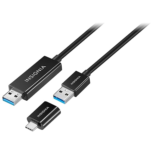 INSIGNIA Charging Cable, 20Gbps High-Speed Charging & Data Sync, Braided Nylon, Compatible with MacBook, Laptop, iPhone, iPad, Android (USB 3.0 to USB Type A/C, 6 ft Black)