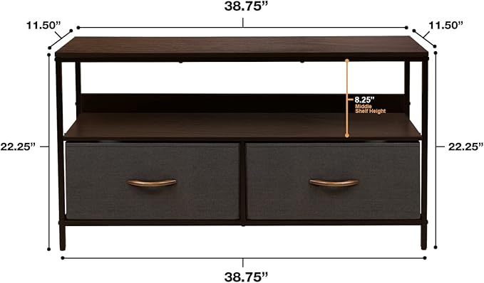 Sorbus TV Stand Dresser with 2 Drawers - Television Riser Chest with Storage - Bedroom, Living Room, Closet, & Dorm Furniture