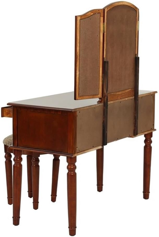 Bobkona St. Croix Collection Vanity Set with Stool, Cherry