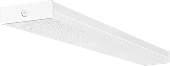 hykolity 4FT LED Wraparound Light, 40W, 4400lm, 4000K, [2-lamp 32W Fluorescent Equiv.], 4 Foot LED Wrap Light Fixture, Flush Mount Office Ceiling Light for Garage, Office, Kitchen, ETL Listed