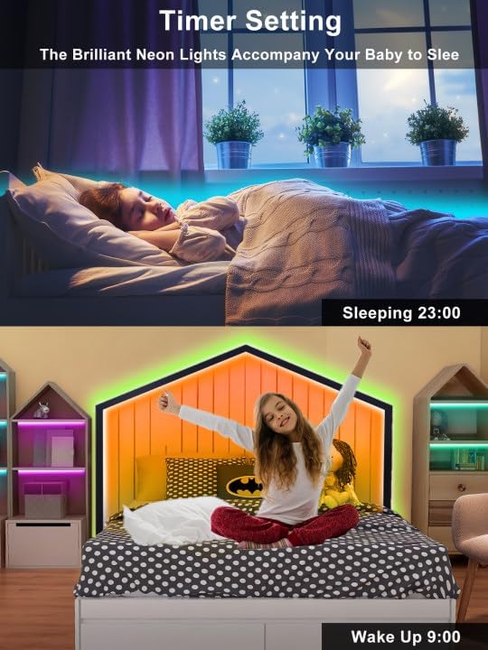 10ft Rgb Led Neon Rope Lights with Remote App Control, IP65 Waterproof Neon Strip Lights for Outdoor, DIY Design Flexible Led Rope Lights for Bedroom Music Sync, Gaming Accessories, Room Decor