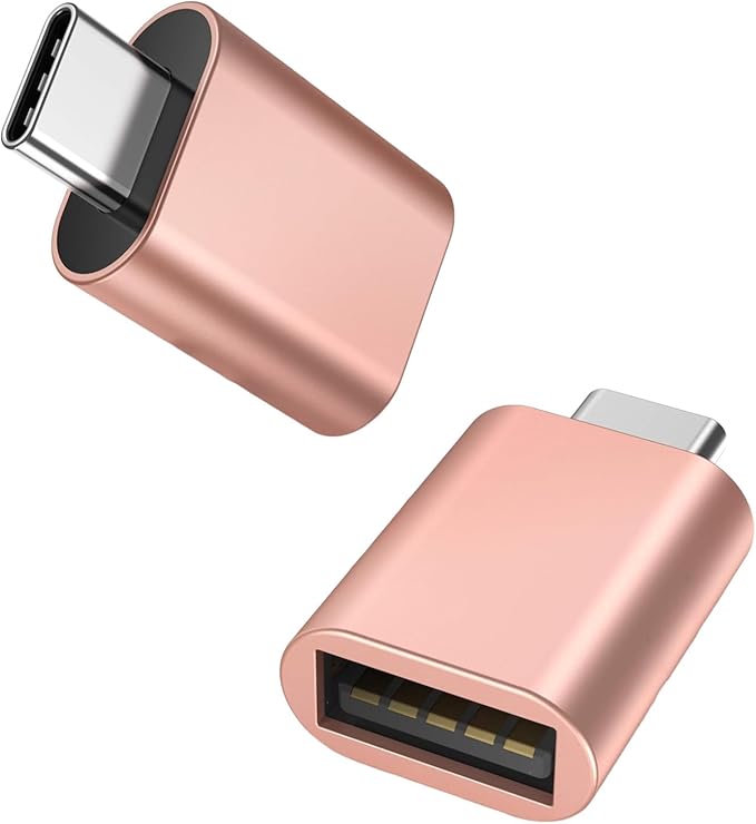 [Apple MFi Certified] USB C to USB Adapter, USB C Male to USB 3.0 Female OTG Cable Converter Compatible with MacBook Pro Air, Tablets, iPhone 17 Pro Max/17 Plus/16/15 Series (Pink-2Pack)