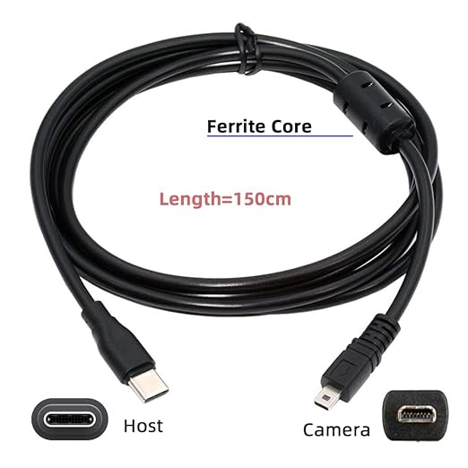 NFHK USB-C Type-C Host to Camera Mini 8P Data Power Cable for Coolpix UC-E6 UC-E16 UC-E17 DSC-W DMC-S EX-Z
