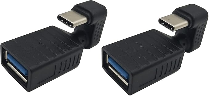 USB C 180 Degree Adapter, (2 Pack) USB Type C U Shape Adapter,180 Degree USB C Male to USB 3.0 A Female Convertor Extension for Laptop, Tablet, Mobile Phone