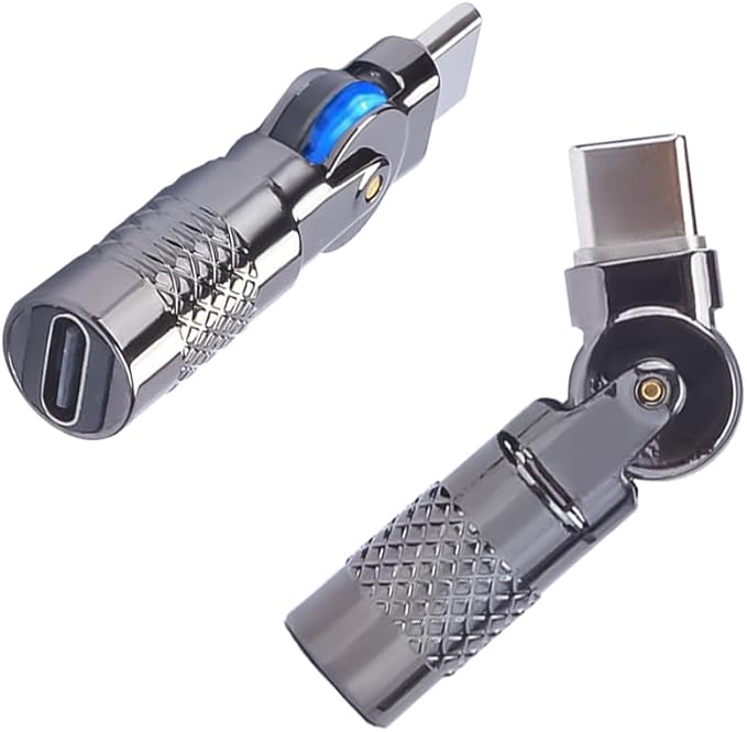 USB C Female to USB C Male 180° Rotating Fast Charge Adapter,2PCS
