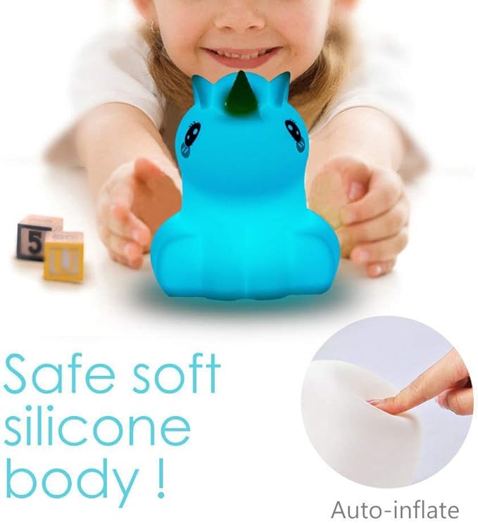 Night Light for Kids Silicone Unicorn Night Light 9 Colors Baby Light Bedside Lamp Rechargeable Remote LED Children Night Light for Toddlers/Boys/Girls/Adults/Bedroom/Bathroom/Outdoor