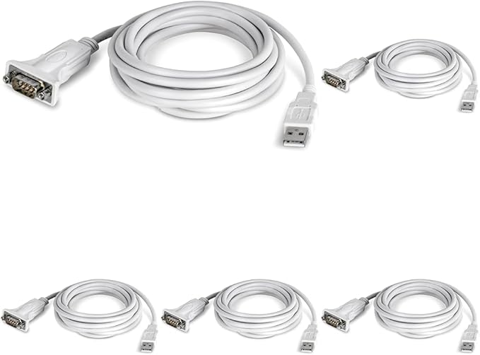 TRENDnet USB to Serial Adapter, TU-S910, 3m (10 Feet), USB to RS-232 Serial Converter, Windows and Mac Compatible, White (Pack of 5)