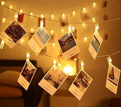 20 Photo Clip String Lights LED Fairy Twinkle Lights for Hanging Pictures,Home Wall Halloween Thanksgiving Christmas Party Wedding Festival Indoor Outdoor Decor