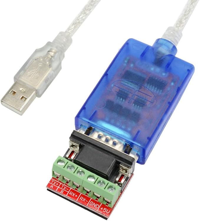 16ft 5meters USB to RS422 RS485 Serial Port Converter Adapter Cable with FTDI Chip Support Windows 10, 8, 7, XP and Mac with ESD Protection