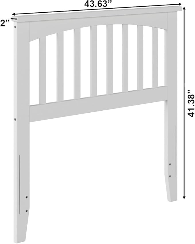AFI, Mission Twin Solid Wood Headboard with Attachable Charger, White