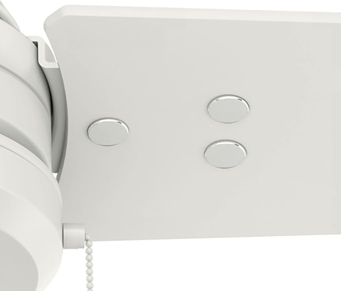 Hunter 52 inch Outdoor or Indoor Ceiling Fan No Light - White Ceiling Fan without Light, For Patio, Porch, Garage, or Living Room, Standard Mount, 3 Blades, Pull Chain - Cassius 59263, Fresh White