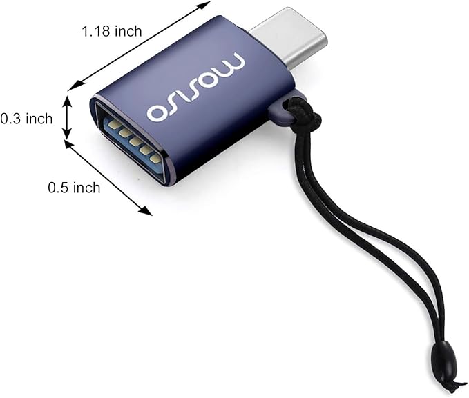 MOSISO USB C to USB Adapter 2 Pack,USB Type-C to USB Connector,Thunderbolt 3 to USB 3.0 Converter OTG Compatible with MacBook Pro 2024-2016/Air 2024-2018/Laptop/Tablet/More Type-C Devices, Navy Blue
