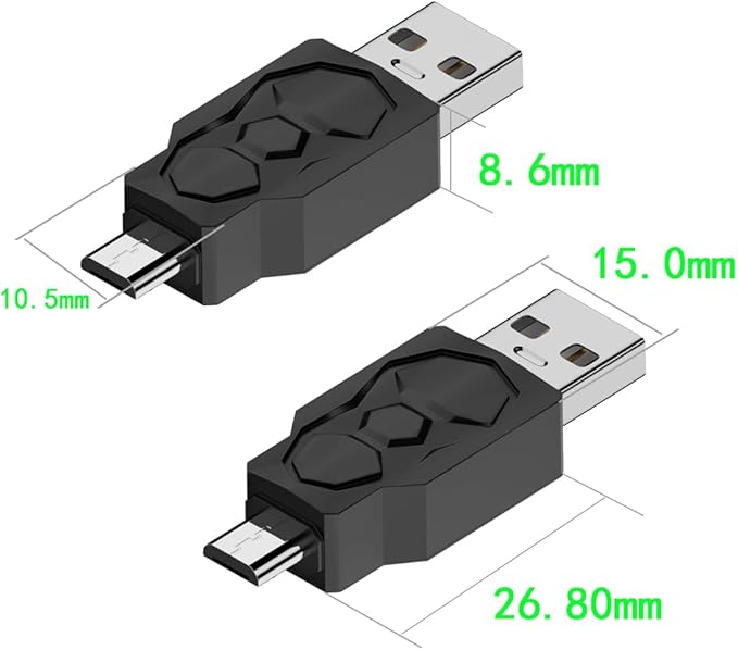Micro USB 2.0 Adapter, Black, Type A Male/Micro-B Male, A Male to Micro B High Speed USB Cable