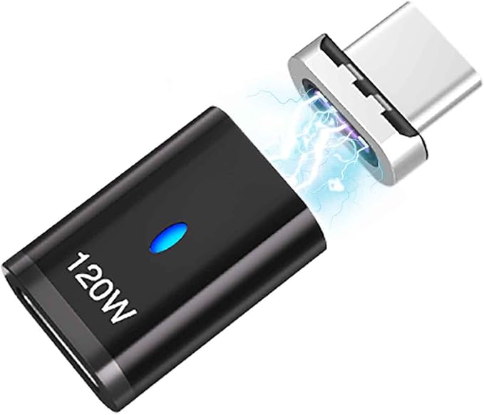 USB C Magnetic Adapter Plug Part (Device End), USB2.0 5Pins Type C Connector, Support USB PD 120W Quick Charge, Can't Use Alone