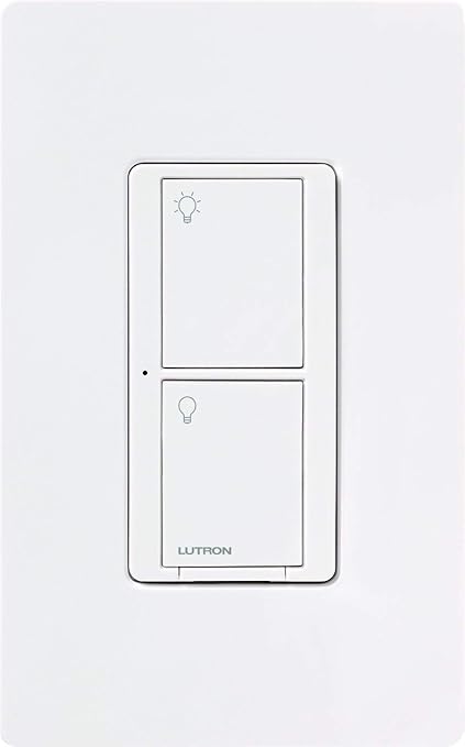 Lutron Caseta Original Smart Light Switch (Lutron Smart Hub Required), for Home, LED Lights, and Fans, 6 Amp, Single-Pole/3-Way, Neutral Required, PD-6ANS-WH, White (8-Pack)