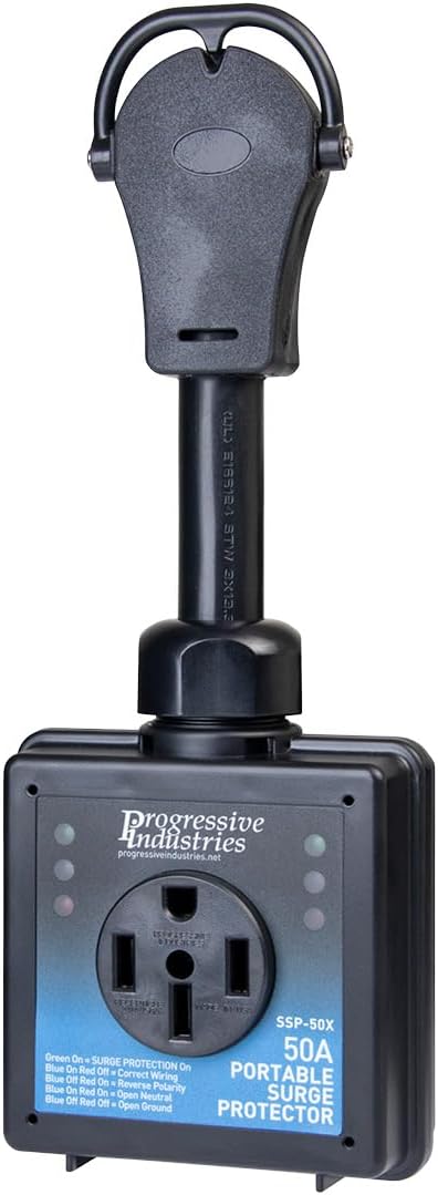 Progressive Industries SSP-50X Portable RV Smart Surge Protector, Black, 50 Amp