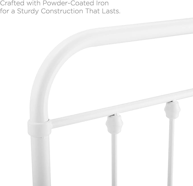 Modway MOD-6152-WHI Sage Twin Metal Headboard, White