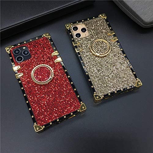 for Samsung Galaxy S24 Plus S24+ Bling Case - Fashion Box Trunk Design Glitter Cute Gold Square Corner Soft Cover with