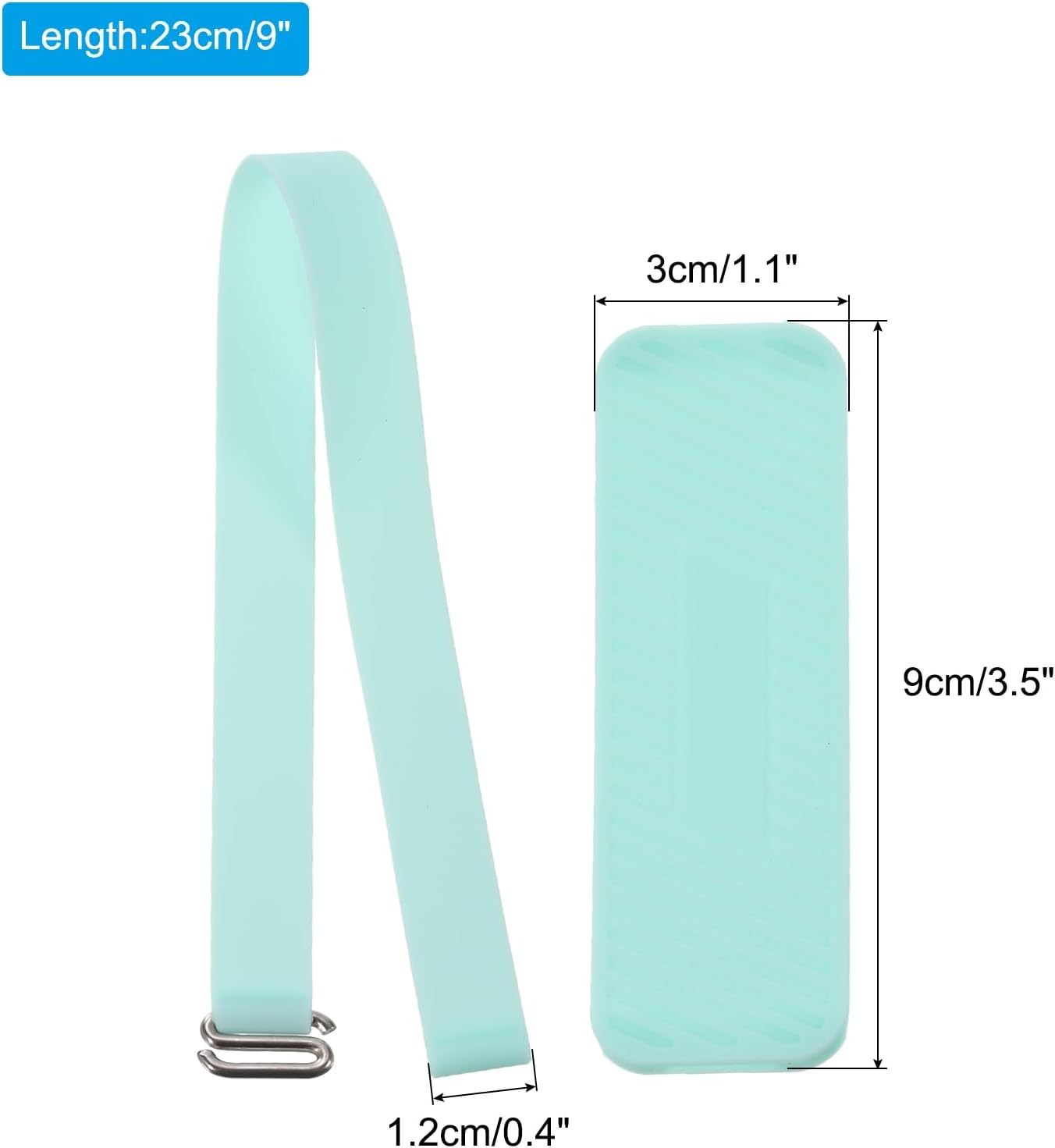 MECCANIXITY Phone Grip Strap, Portable Wrist Strap Silicone Elastic Cord with Handle for Phone Case, Mint Green