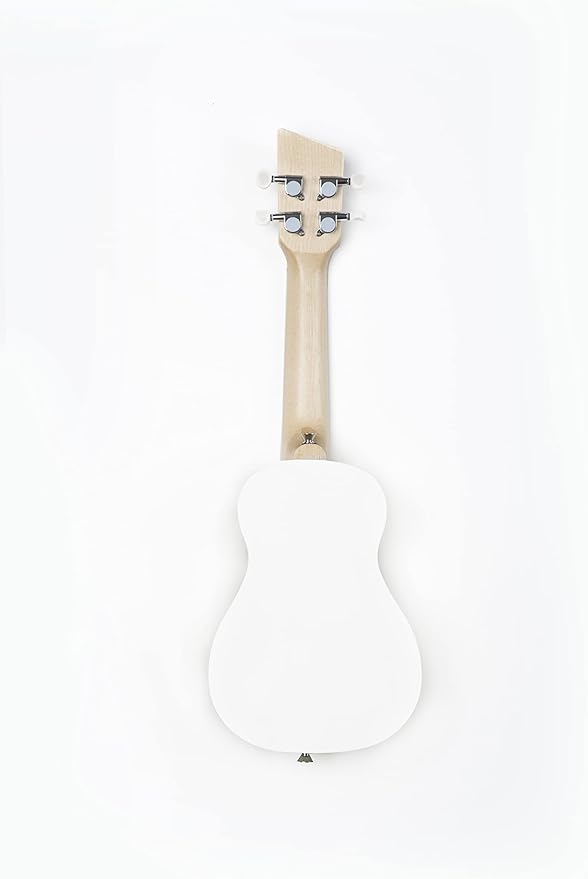 Loog Wood Soprano Ukulele for Kids & Beginners, App & Lessons, All Ages (White)