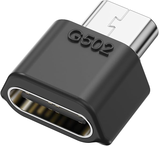 USB-C Adapter Compatible with Logitech G502 Wireless Gaming Mouse,Micro USB to Type-C Converter | Model-Specific Fit | Support Charge & Data Sync | 3-Second Install | 10K+ Durability