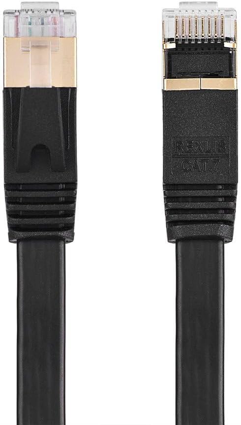 Zerone CAT 7 Ethernet Cable, 1.5M Retractable Shielded LAN Network Cable Flat RJ45 600MHz