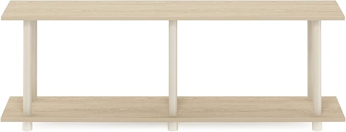 Furinno Turn-N-Tube No Tools Modern Rectangle Side Table, Bauhaus Oak/Beige