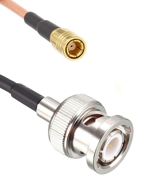 DHT Electronics RF coaxial Coax Cable Assembly BNC Male to SMB Female 48''