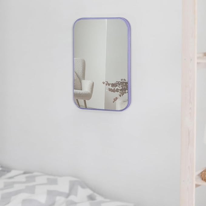 10Pcs Table Desk Vanity Makeup Mirror, 8-Inch Simple Portable Travel Mirror with Stand, Standing and Wall Hanging Dual-use Purple