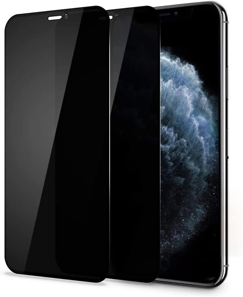 OWRORA Privacy Screen Protector for iPhone 11/XR, 2 Pack, 2.5D Edge Full Coverage Anti-Spy Tempered Glass