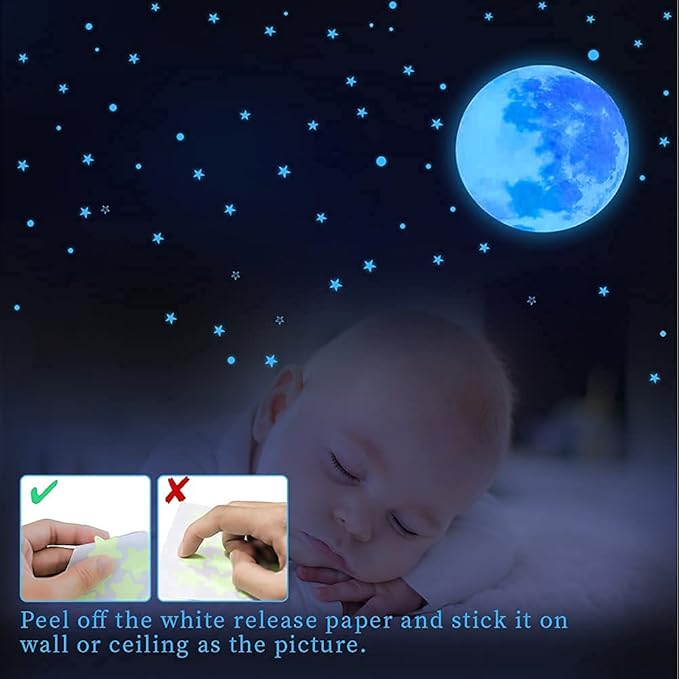 Glow in The Dark Stars for Ceiling,Star Decorations for Bedroom,Kids Boys Girls Room Decor,Cool Things for Your Play Room,Wall Stickers for Bedroom,Wall Decorations