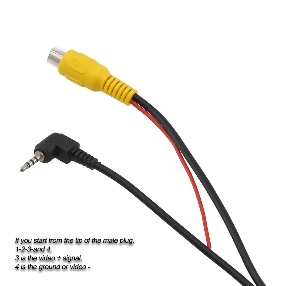 2.5mm YuYue Electronic Aux to RCA Female Cable with Trigger, Car Aux AV-in Jack to RCA Adapter for GPS Tablet Dash Cam