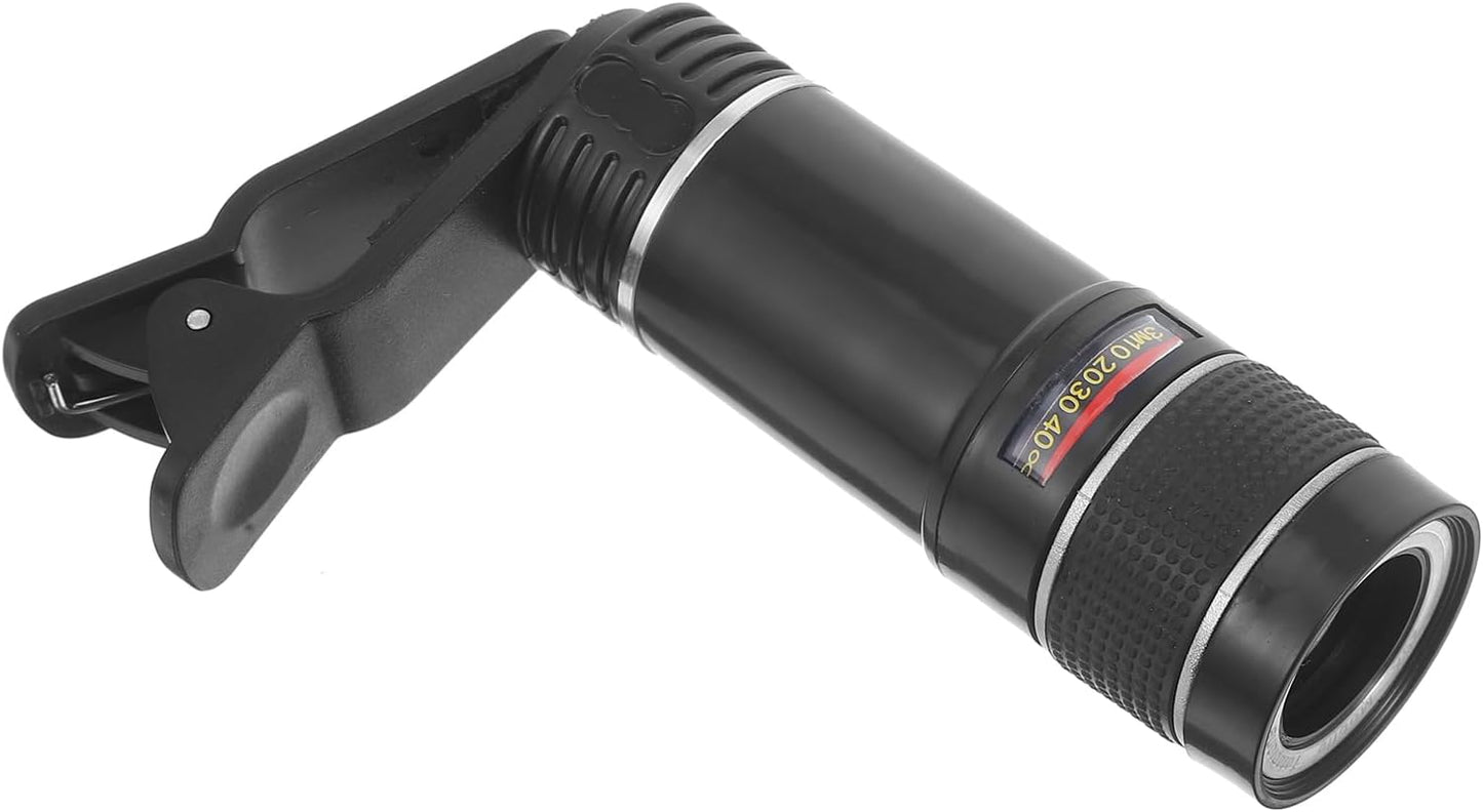 Housoutil Mobile Phone Telephoto Lens, Long Focus Lens Kit with Clip for Smartphone Tablet PC - Black