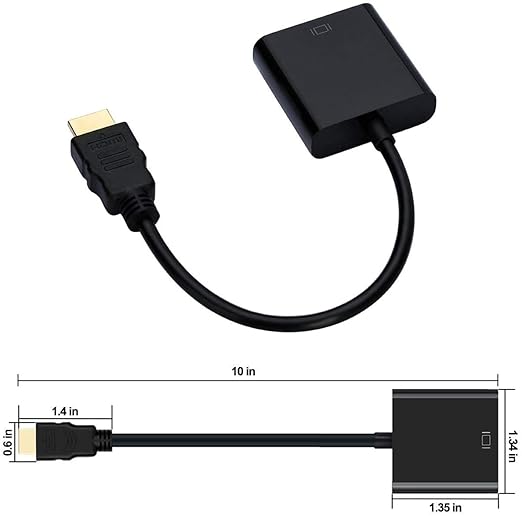 HDMI to VGA Connects Adapter,Gold-Plated HDMI Male to VGA Female Adapter for Computer,Projector, HDTV, Desktop, Laptop, PC, Monitor, Chromebook, Raspberry Pi, Roku, Xbox and More …