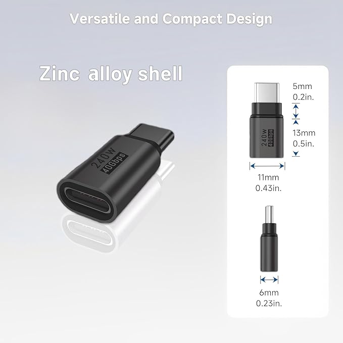 4Pack usb c extender Supports Up to 40Gbps Data Transfer and 240W Fast Charging , Usbc to Usbc adapter,usb c extension Compatible with Thunderbolt 4/3 Supports 4K@240Hz Video for USB-C Devices.Black