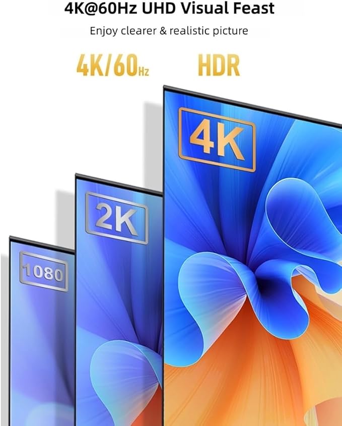 HDMI to USB C Adapter, 4K@60Hz Portable Monitor, AR Glasses XREA 0ne、Air 2 Pro/VTURE Pro/RayN0 Air 2s, HDMI Male(Source) to USB C Female(Display) Laptop,Switch,ROG Ally,Steam Deck