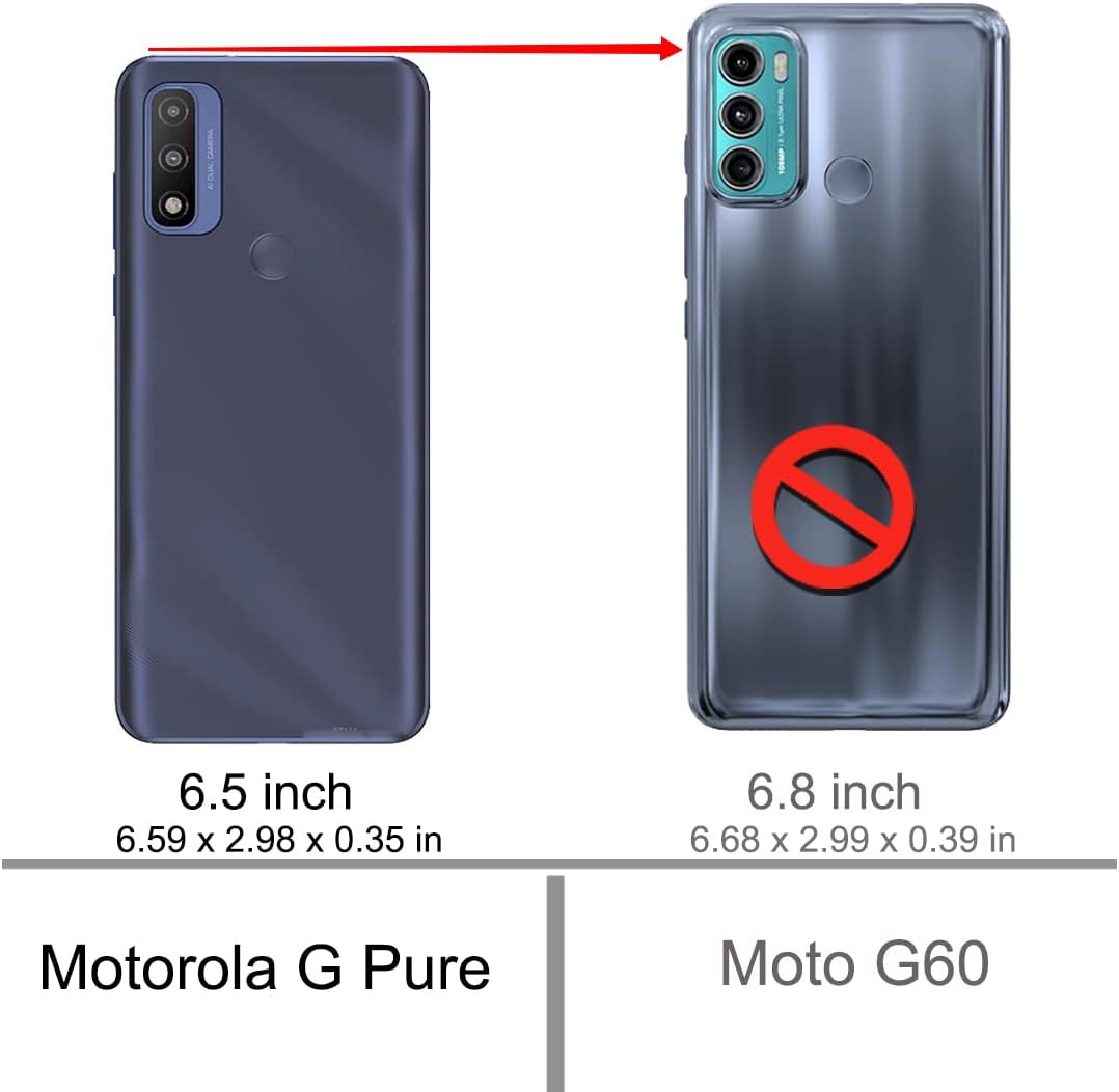 Osophter Moto G Pure Phone Case with 2pcs Screen Protector, Shock-Absorption Flexible TPU Rubber Protective Cover for