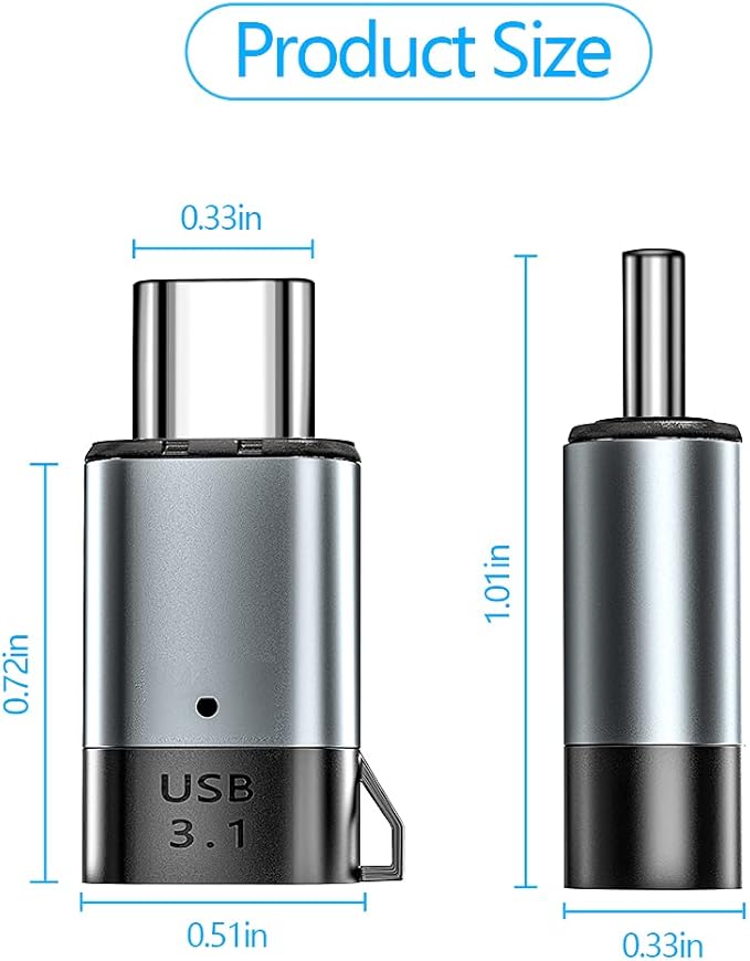 Magnetic USB C Adapter, 24Pins Type C Connector, PD 100W Fast Charging 10Gbs Data Transfer