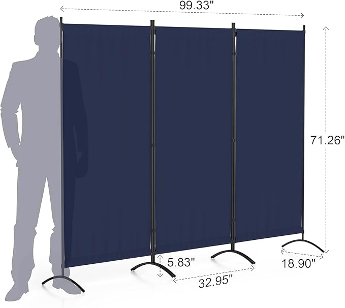 Morngardo Room Divider Folding Privacy Screens 3 Panel Partitions Dividers Portable Separating for Home Office Bedroom Dorm Decor