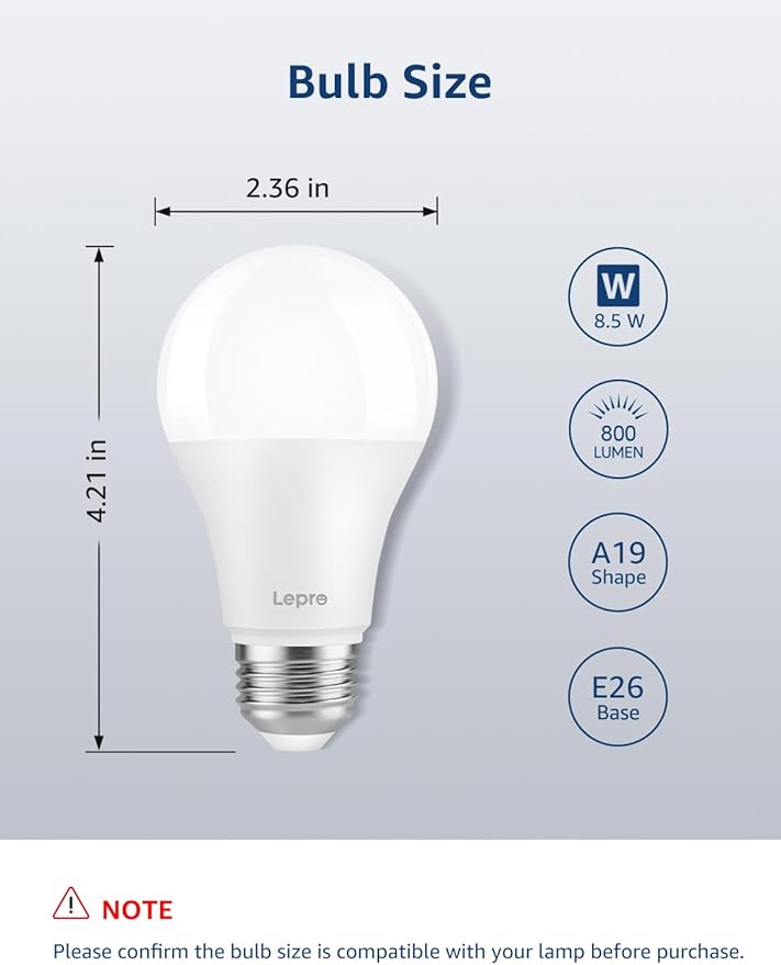 Lepro B1 AI Smart Light Bulbs - RGBWW Color Changing LED Bulb Works with Alexa & Google Assistant, AI Voice Control, Music Sync, A19 E26 Base, 8.5W 800Lumen, 2.4GHz WiFi & Bluetooth, 1 Pack（NO Remote