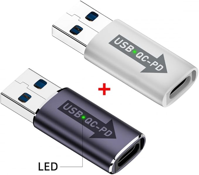 CY Adapter 2pcs/lot USB 2.0 A Male QC to PD USB-C Type C Female 5Gbps Data Power Adapter for Laptop Tablet Phone