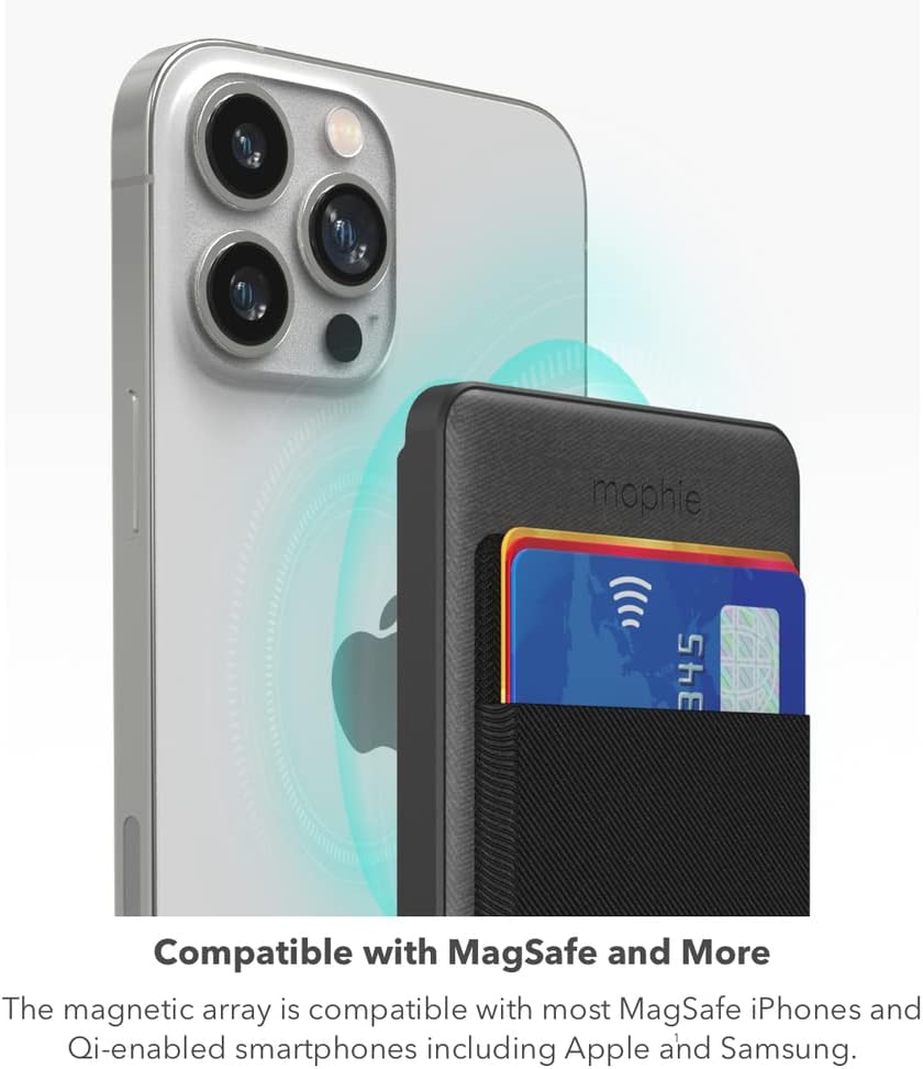 mophie Snap+ Juice Pack Mini with Wallet, Wireless Portable Magnetic Charger with 5000mAh Internal Battery, Compatible