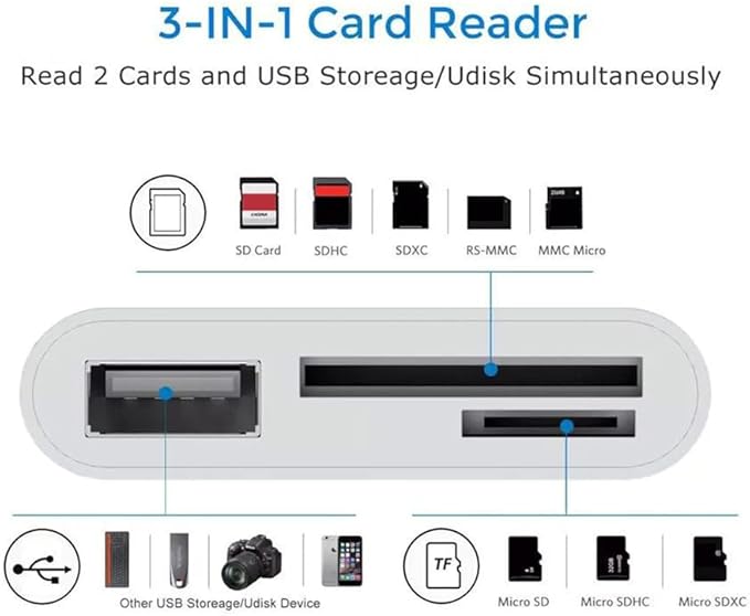 NFHK USB 2.0 Type C USB-C to TF Micro SD SDXC USB Female Card Reader Adapter Compatible with MacBook Laptop Tablet Phone