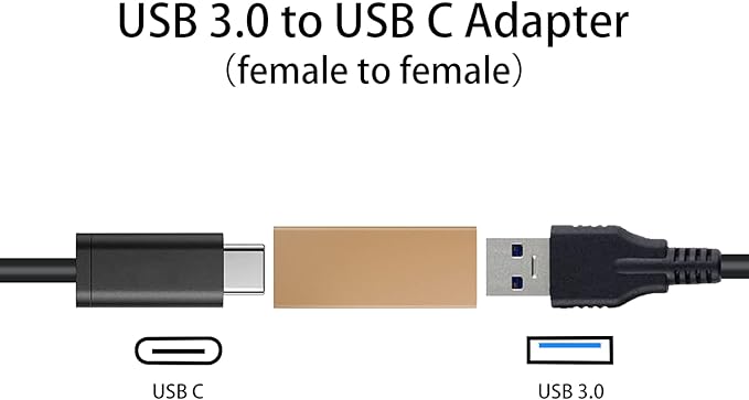 Duttek USB C Female to USB Female Adapter, Bi-Directional Type A to Type C OTG Adapter Converter Support 5 Gbps Data Sync and Charging for Laptop, PC 2 Pack (Champagne)